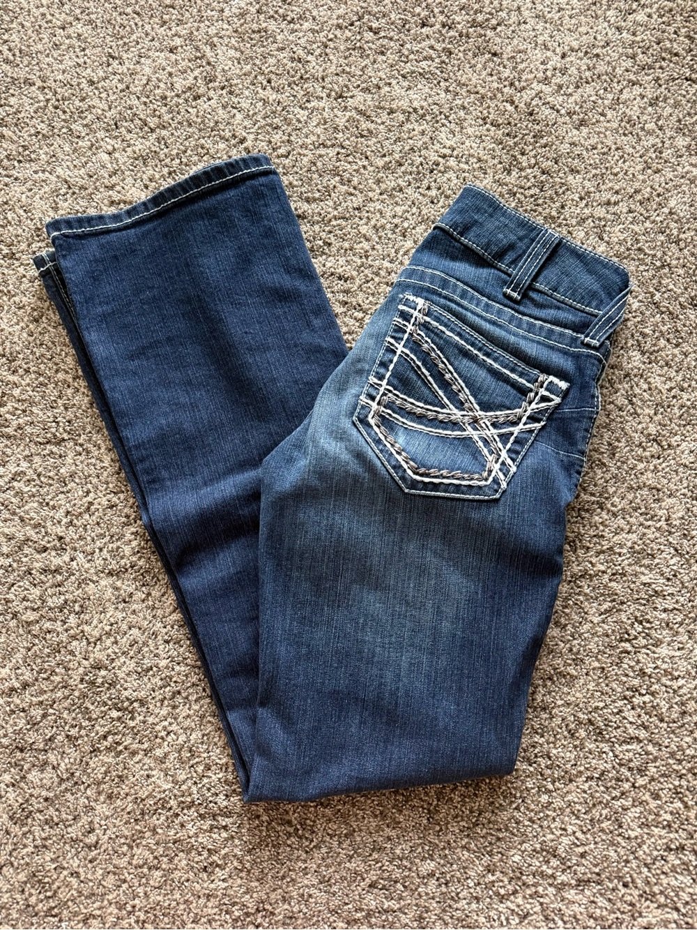 Ariat Women's Dark Blue Boot Cut Jeans with Embroidered Back Pockets